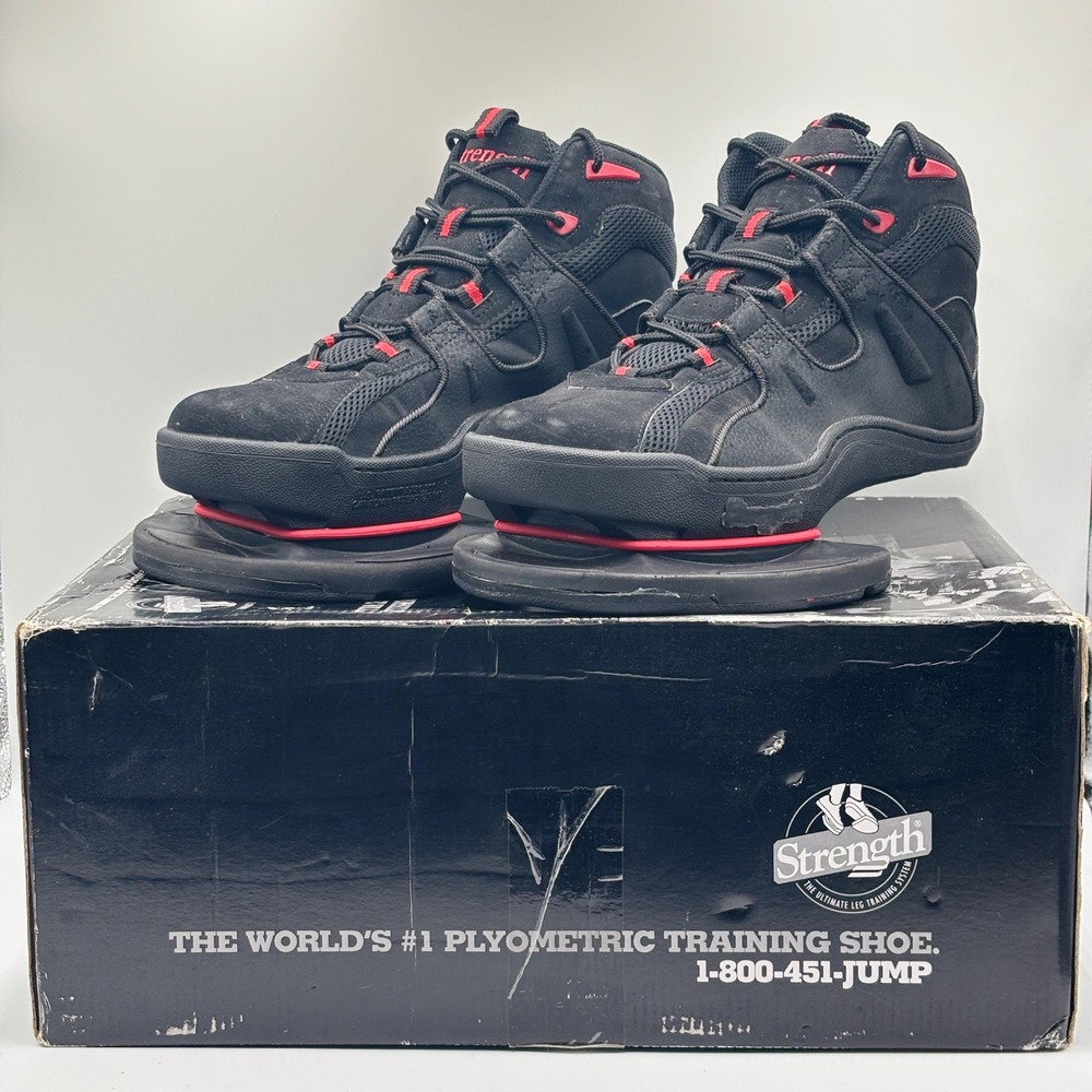 Strength Plyometric Training Shoes Mens 12.5 Black Red Jump Trainers Vertical